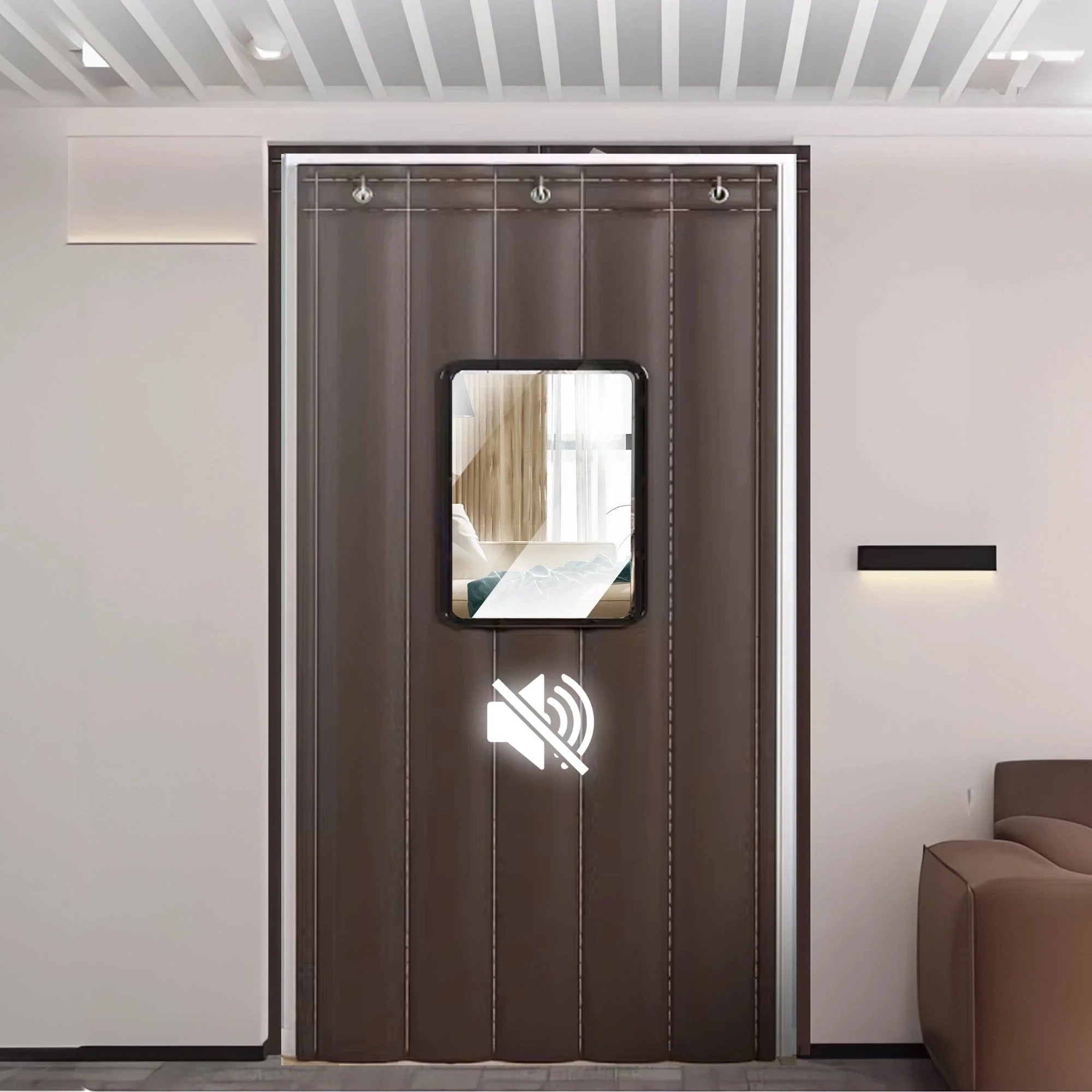 silexofy Door Soundproof Curtain PRO, Thick Thermal Insulation with Window - KK1456