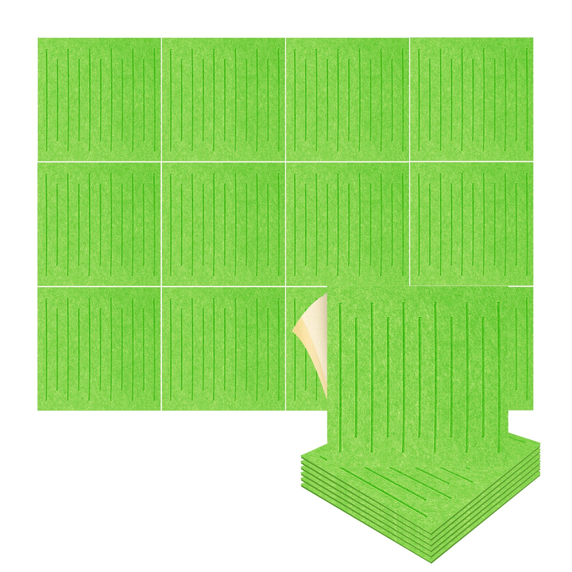 silexofy Soundwave 3D Square Polyester Felt Art Adhesive Panels - KK1393