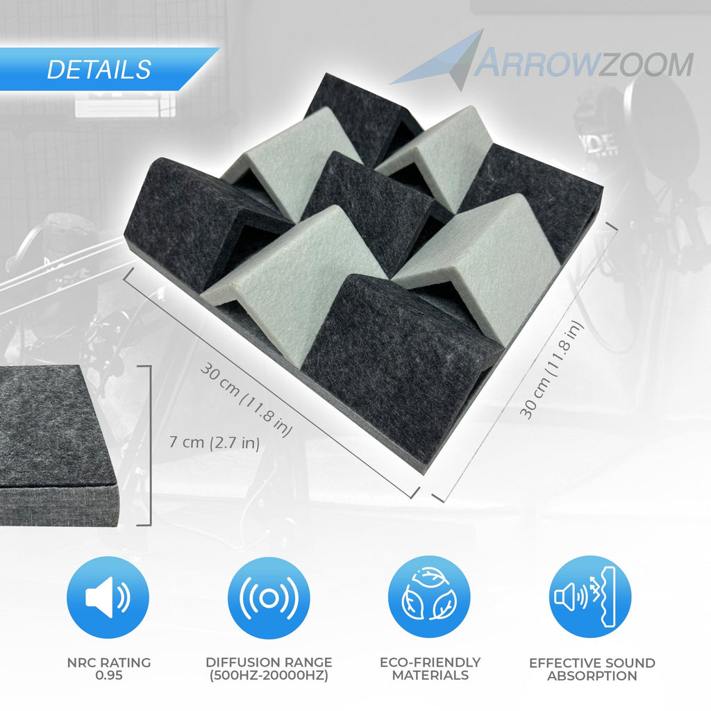 silexofy Black and White 3D Felt Sound Diffuser - KK1429