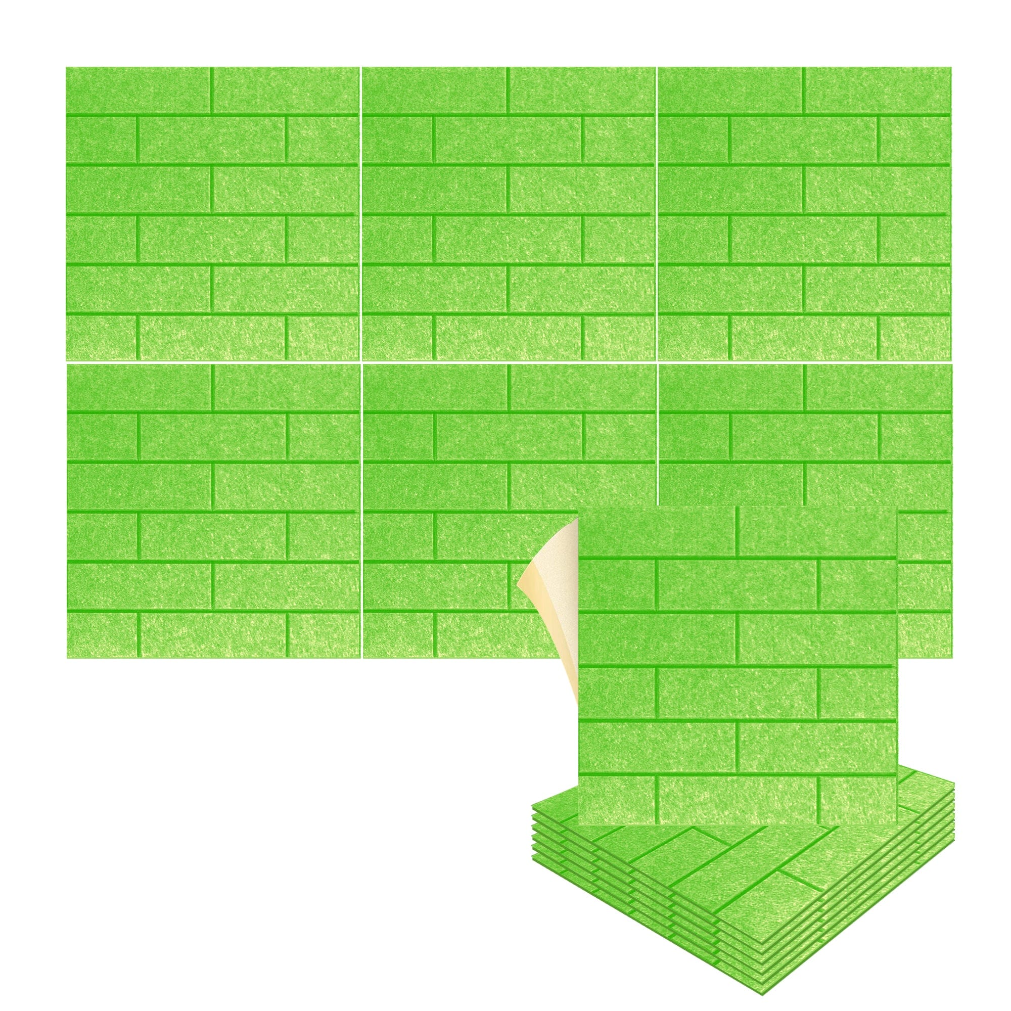 silexofy Brick 3D Square Polyester Felt Art Adhesive Panels - KK1392