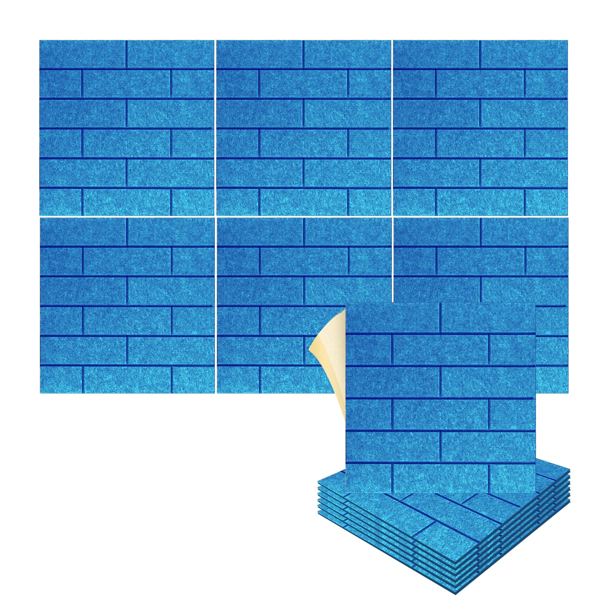 silexofy Brick 3D Square Polyester Felt Art Adhesive Panels - KK1392