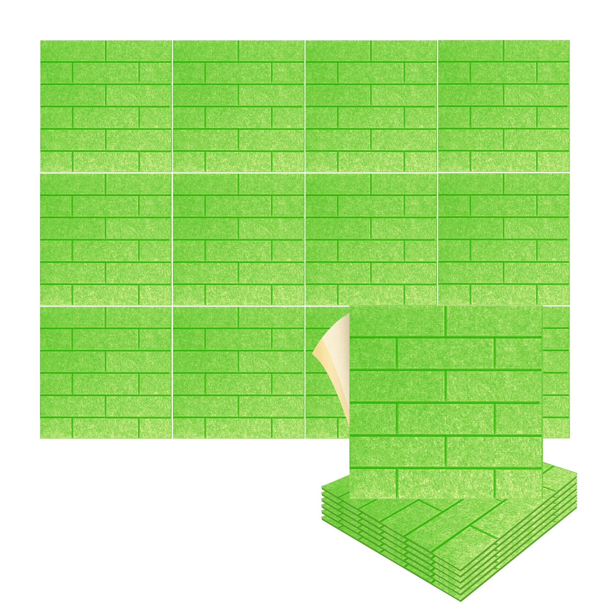 silexofy Brick 3D Square Polyester Felt Art Adhesive Panels - KK1392