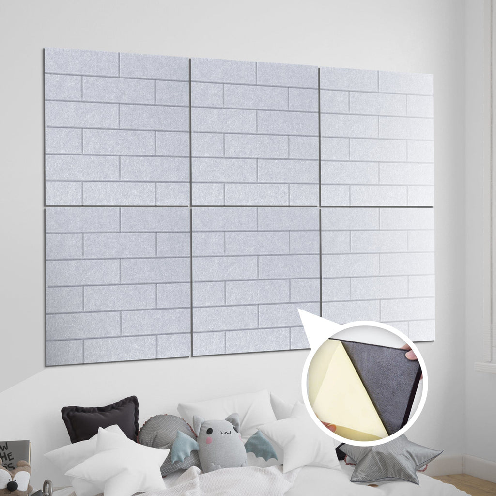 silexofy Brick 3D Square Polyester Felt Art Adhesive Panels - KK1392