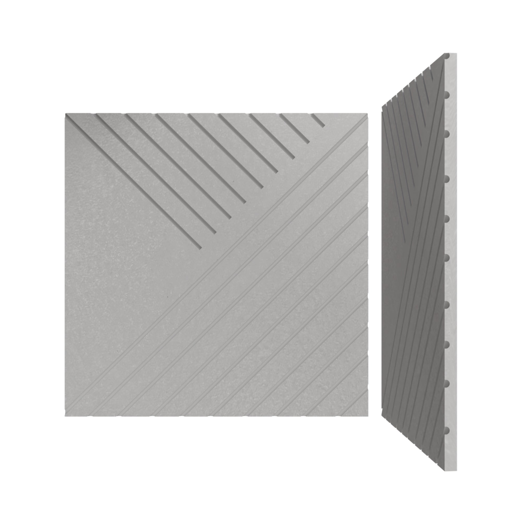 silexofy Diagonal 3D Square Polyester Felt Art Adhesive Panels - KK1390