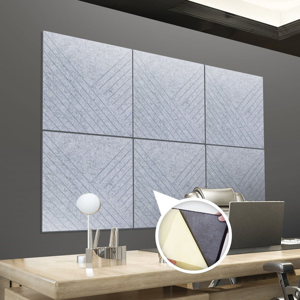 silexofy Diagonal 3D Square Polyester Felt Art Adhesive Panels - KK1390