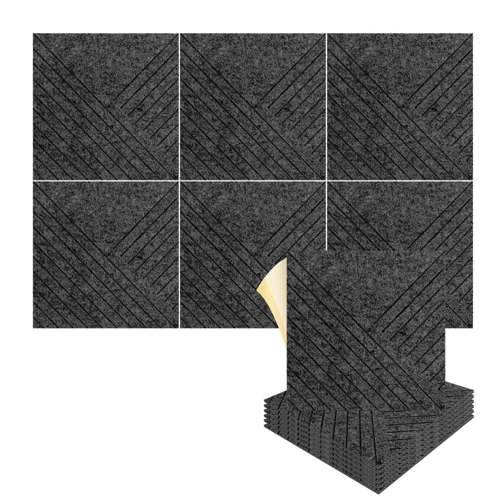 silexofy Diagonal 3D Square Polyester Felt Art Adhesive Panels - KK1390