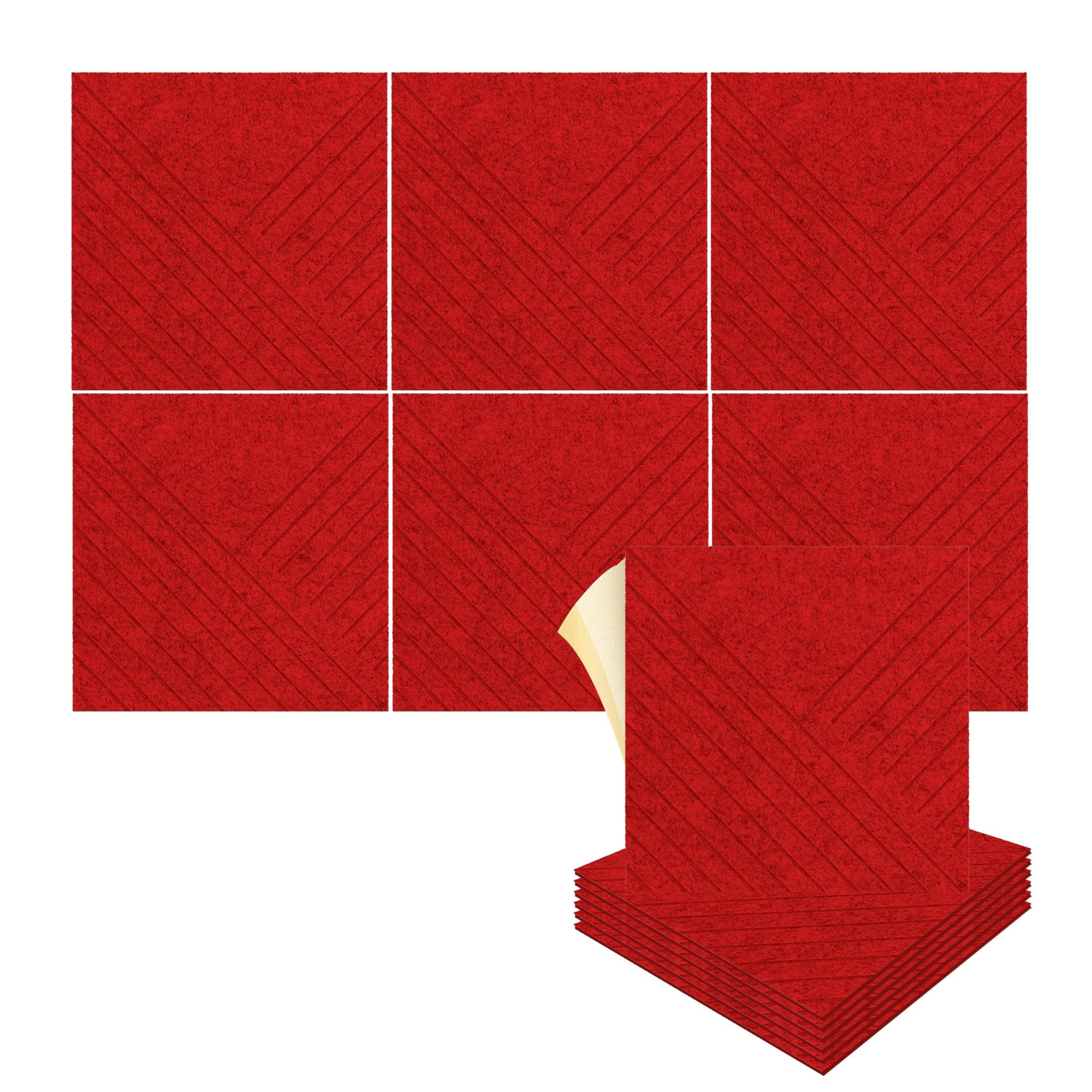 silexofy Diagonal 3D Square Polyester Felt Art Adhesive Panels - KK1390