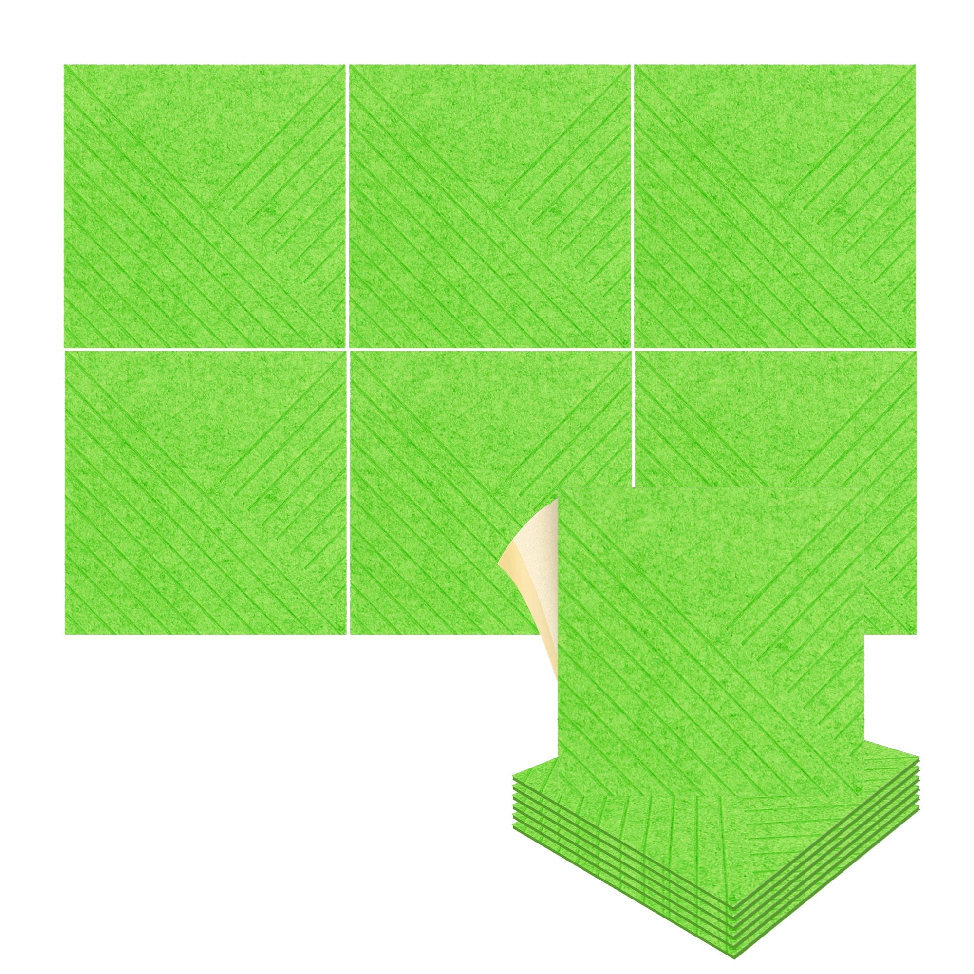 silexofy Diagonal 3D Square Polyester Felt Art Adhesive Panels - KK1390