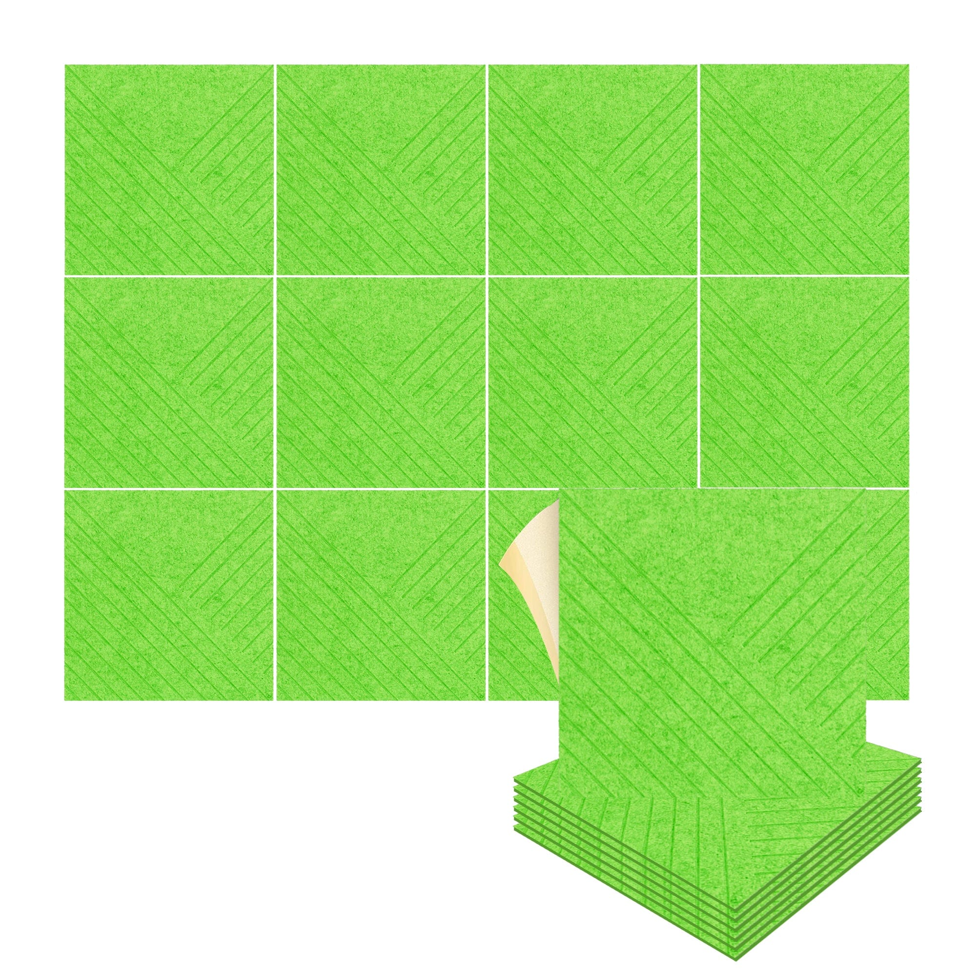 silexofy Diagonal 3D Square Polyester Felt Art Adhesive Panels - KK1390