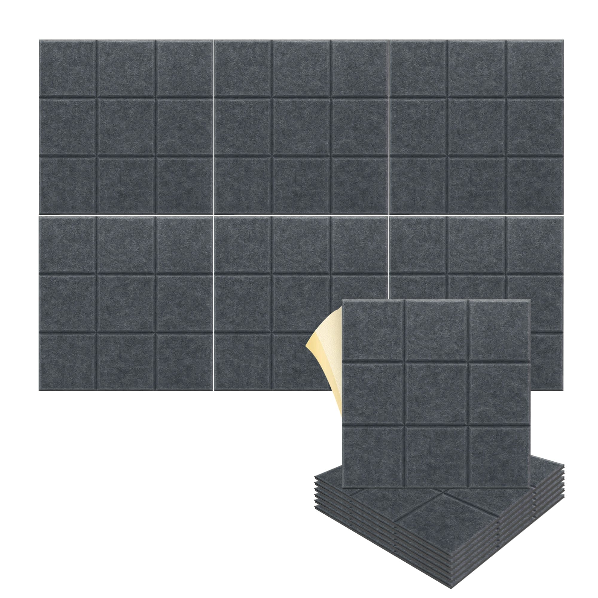 silexofy Grid 3D Square Polyester Felt Art Adhesive Panels - KK1389
