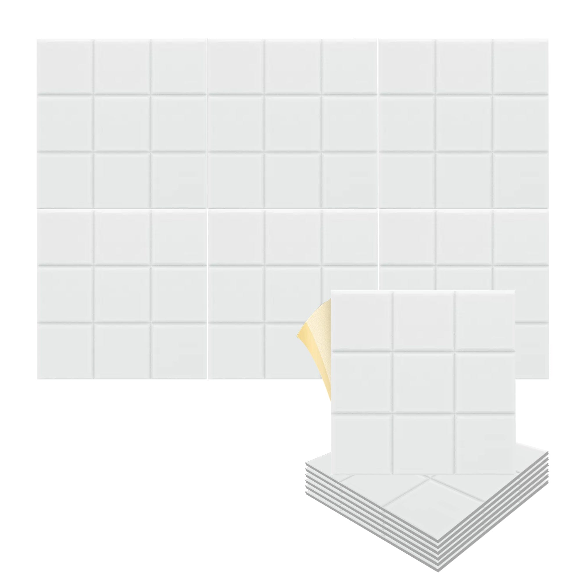 silexofy Grid 3D Square Polyester Felt Art Adhesive Panels - KK1389