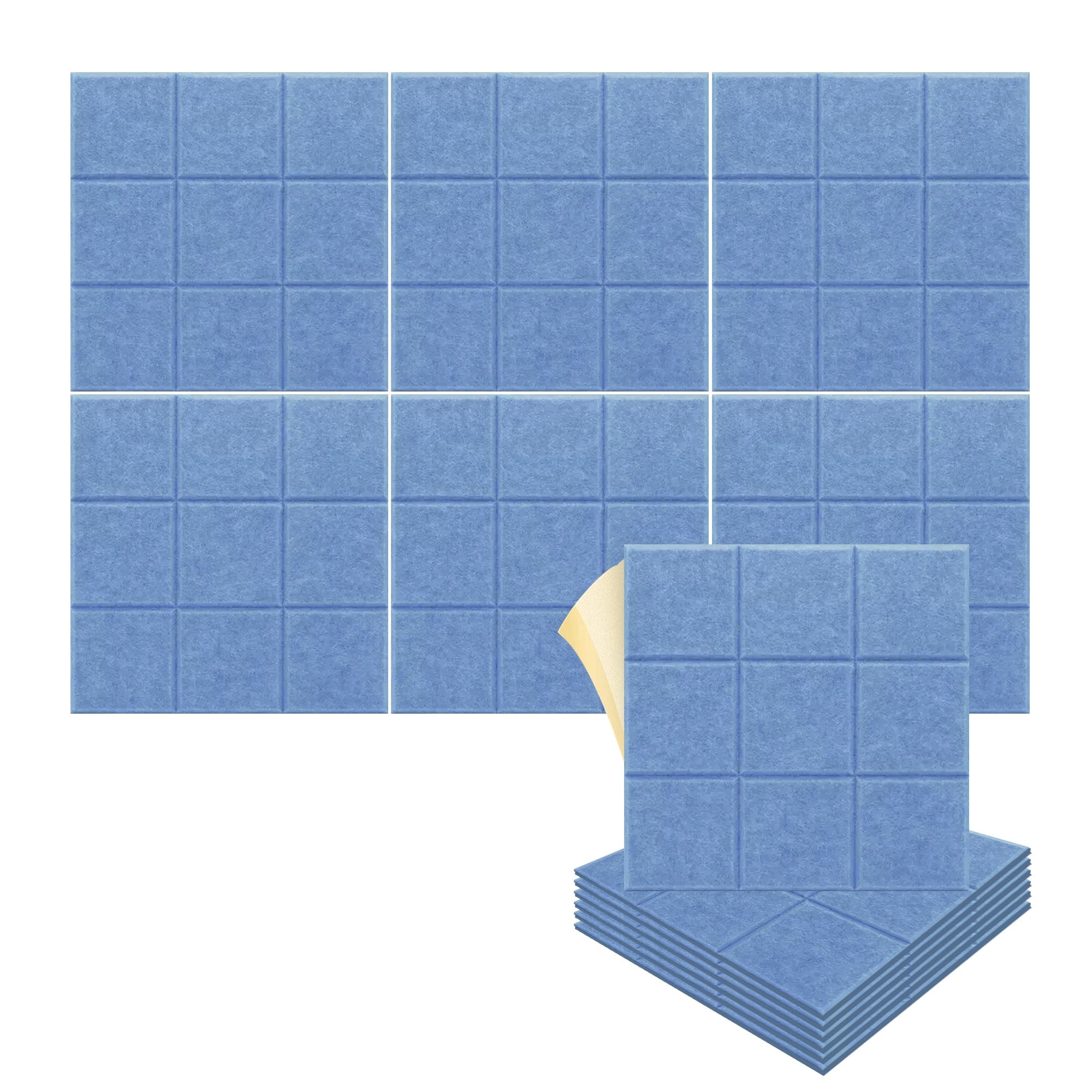 silexofy Grid 3D Square Polyester Felt Art Adhesive Panels - KK1389