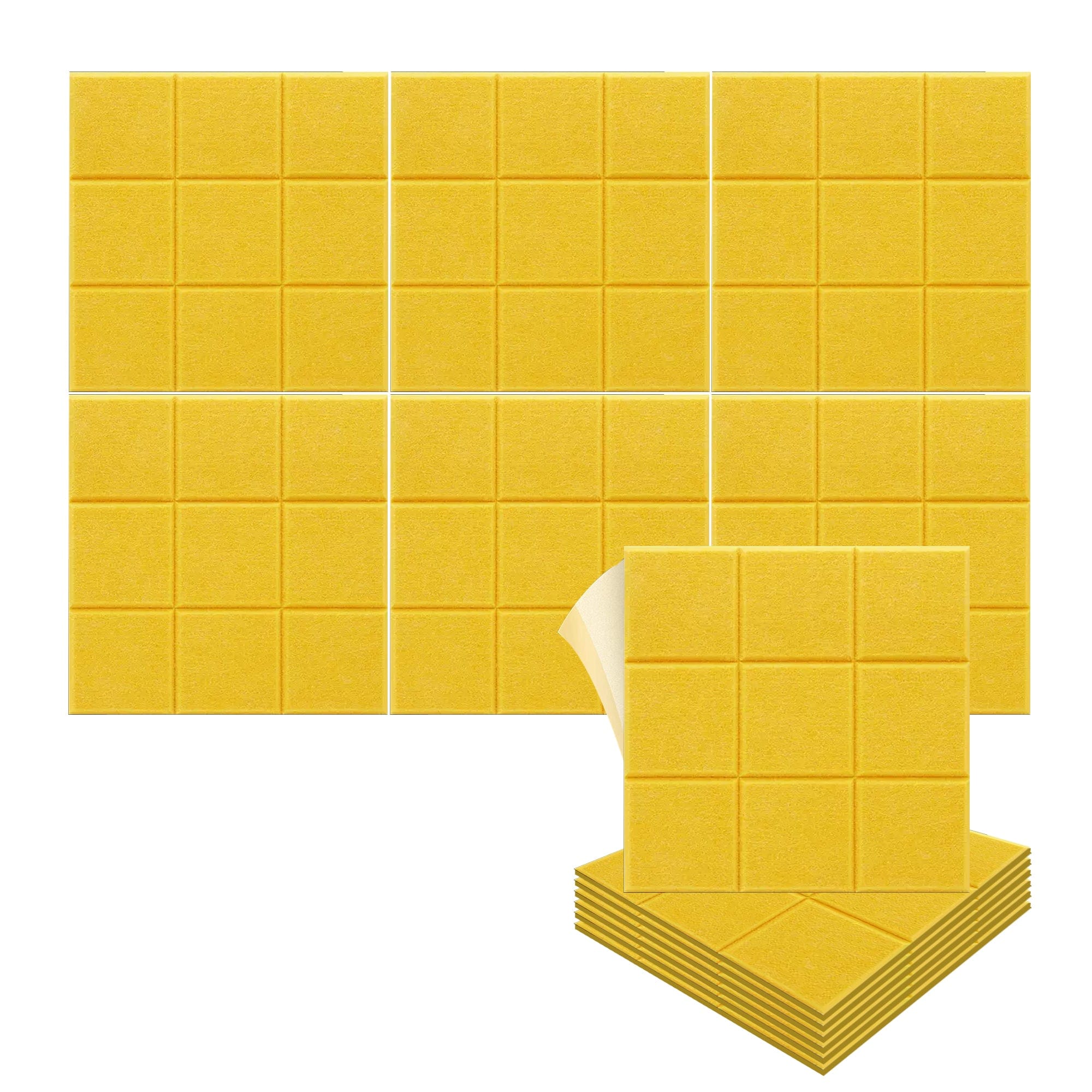 silexofy Grid 3D Square Polyester Felt Art Adhesive Panels - KK1389