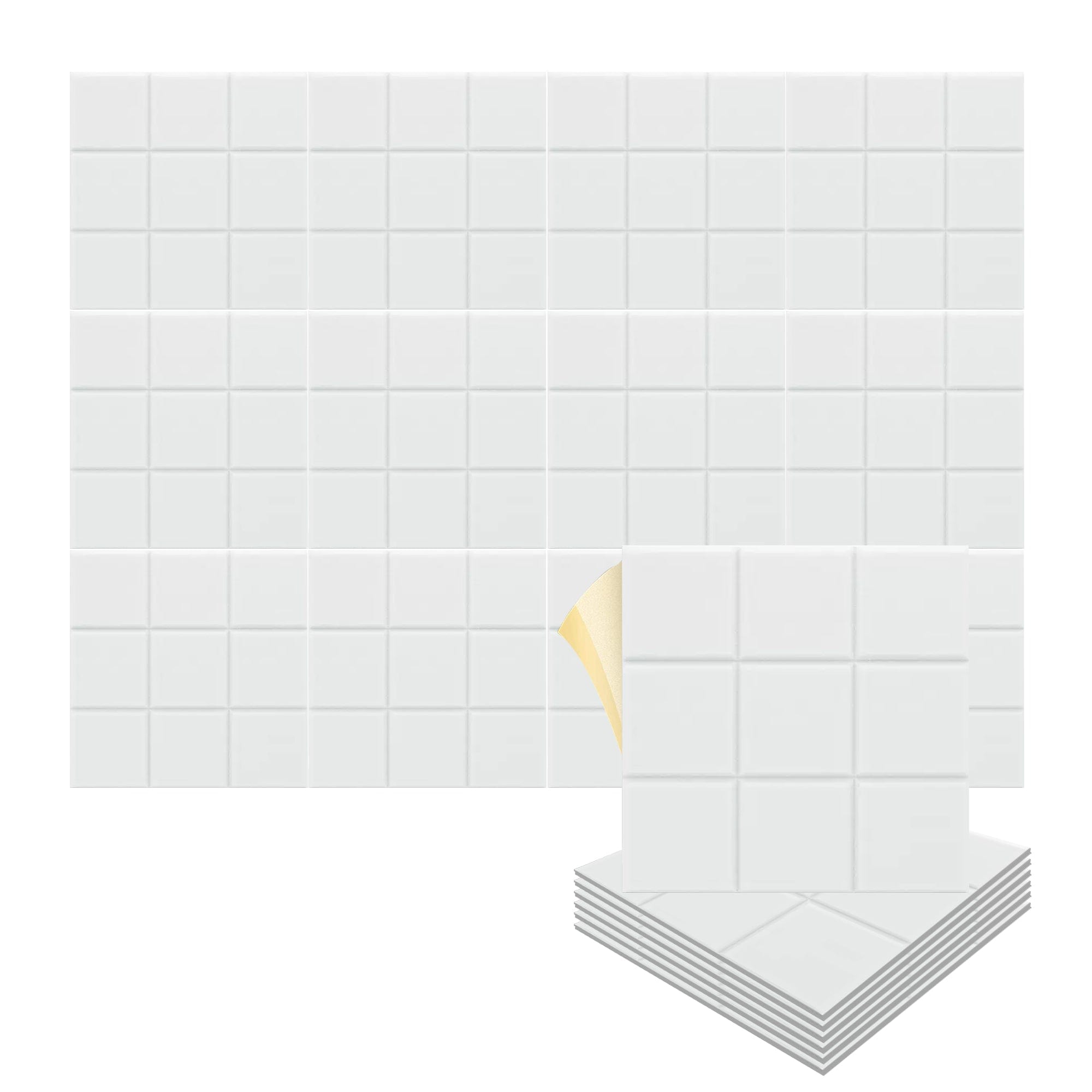 silexofy Grid 3D Square Polyester Felt Art Adhesive Panels - KK1389