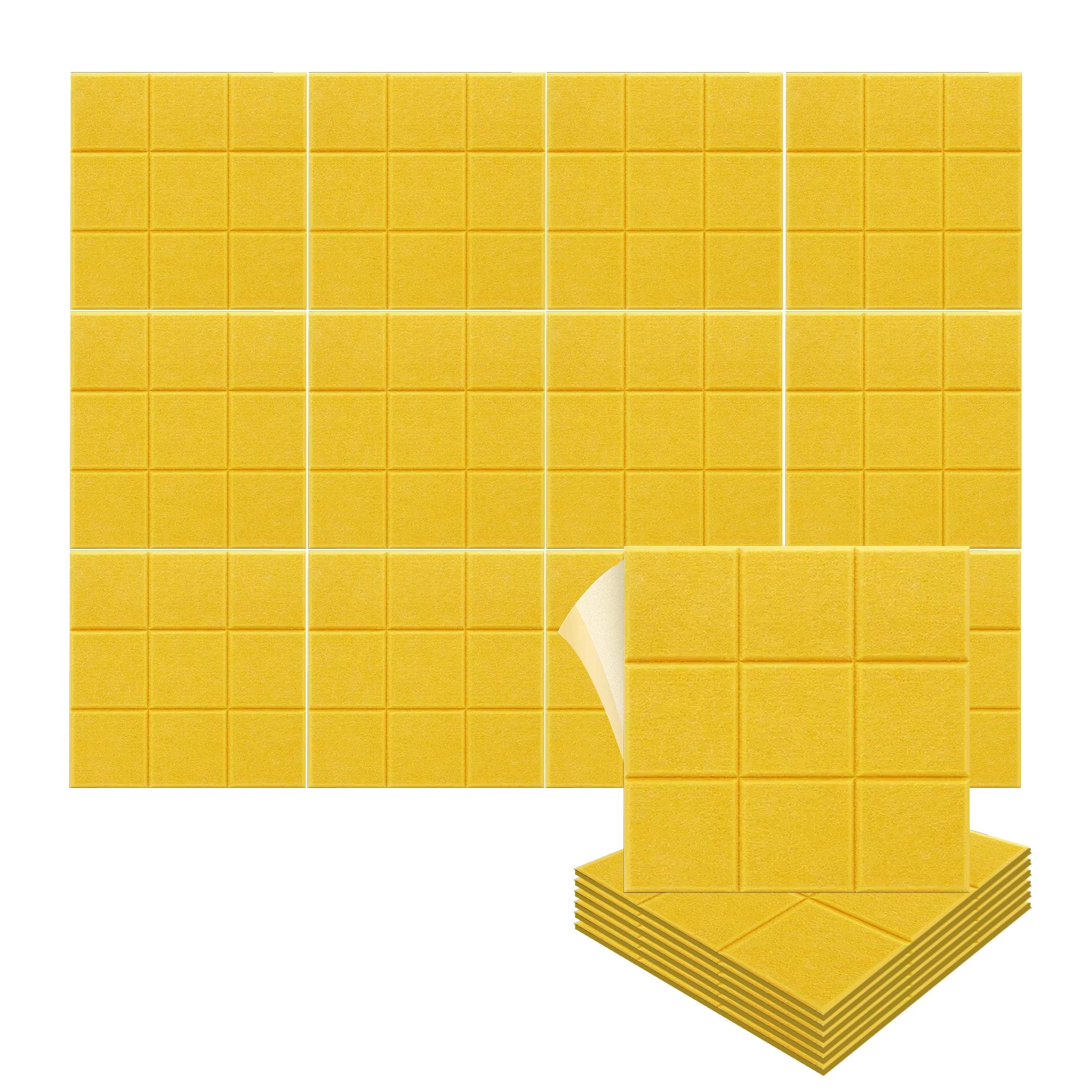 silexofy Grid 3D Square Polyester Felt Art Adhesive Panels - KK1389