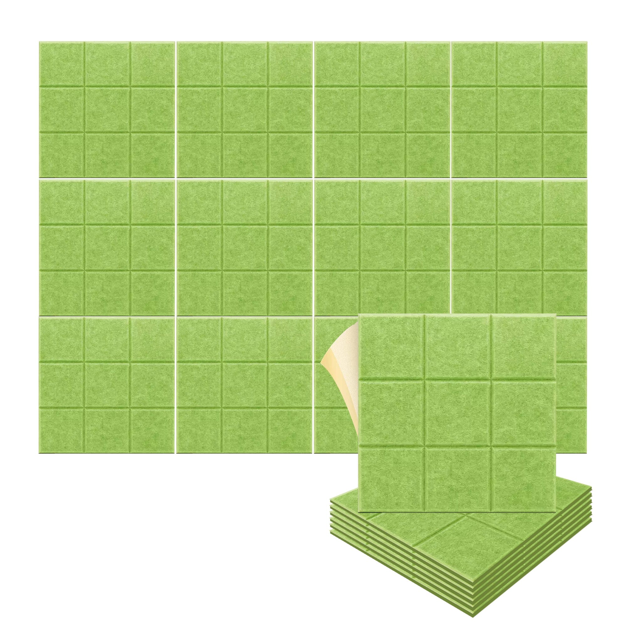 silexofy Grid 3D Square Polyester Felt Art Adhesive Panels - KK1389