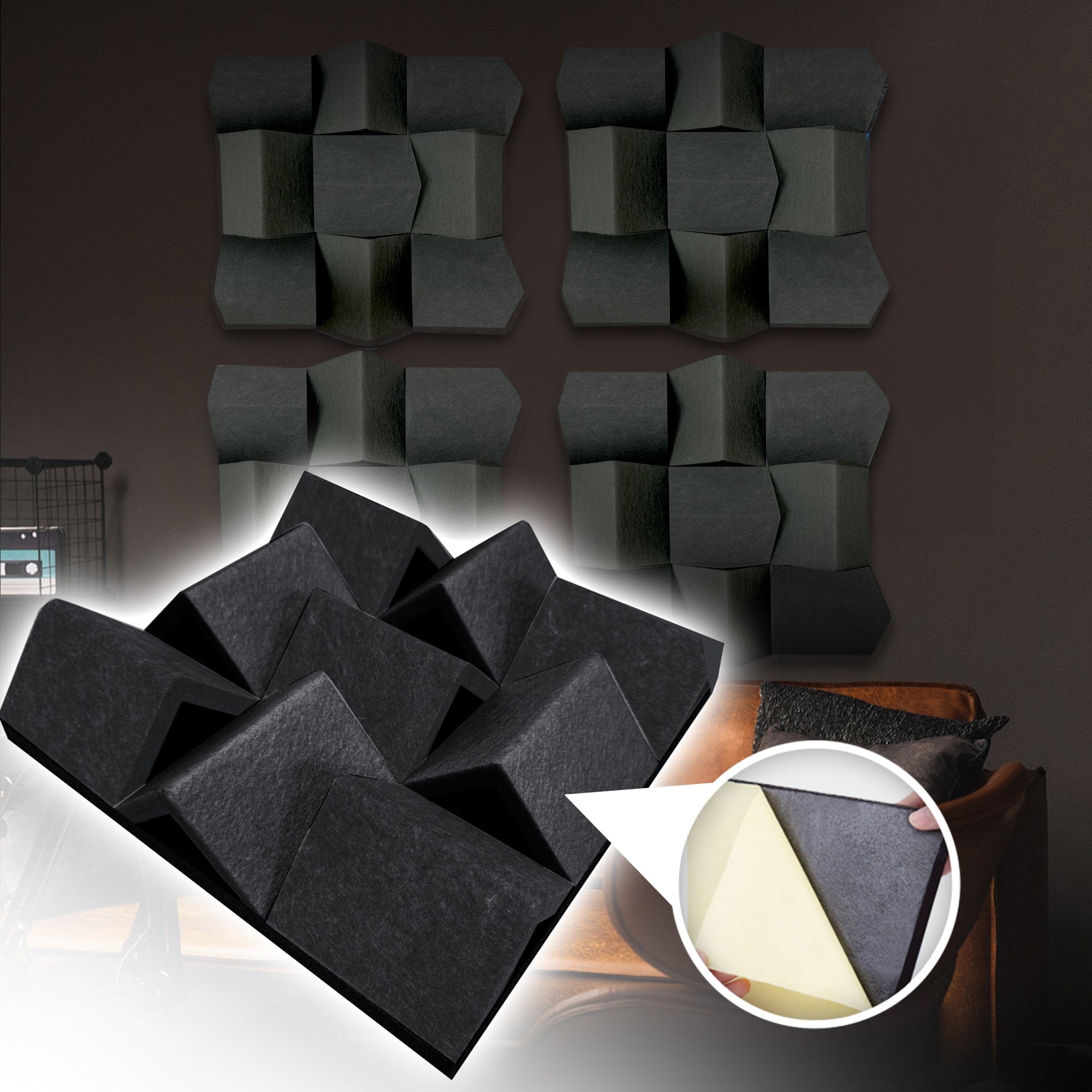 silexofy SOLID COLORS 3D Felt Sound Diffuser - KK1428