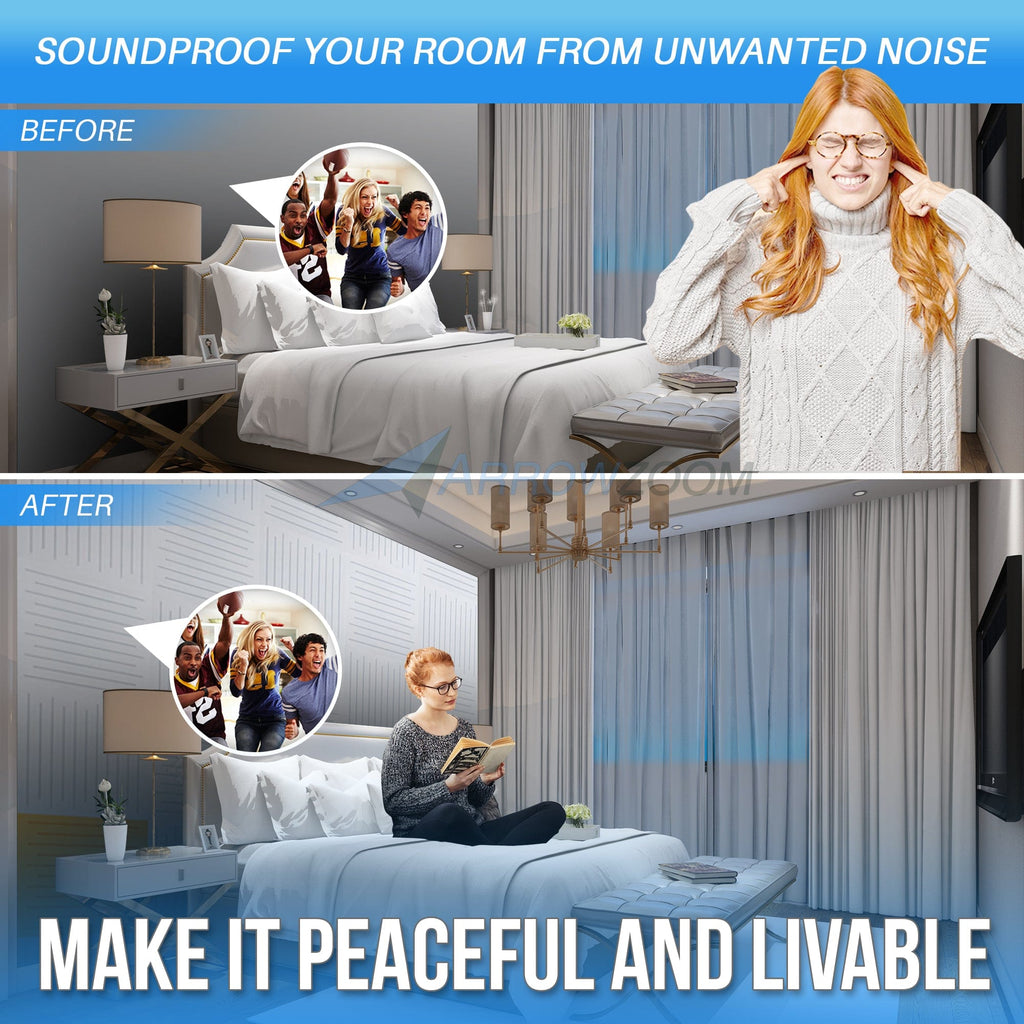 silexofy Soundwave 3D Square Polyester Felt Art Adhesive Panels - KK1393