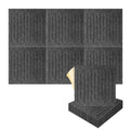 silexofy Soundwave 3D Square Polyester Felt Art Adhesive Panels - KK1393