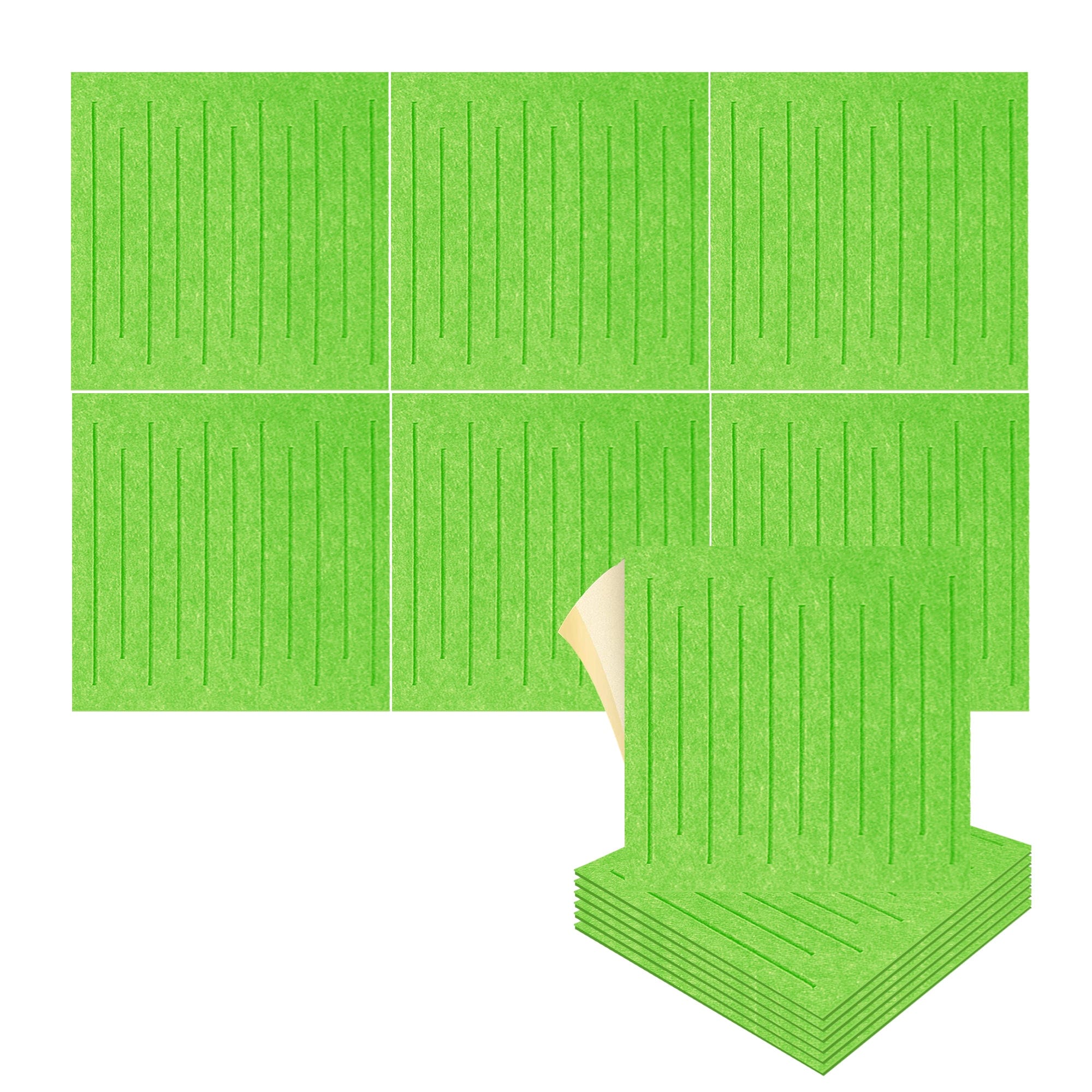 silexofy Soundwave 3D Square Polyester Felt Art Adhesive Panels - KK1393