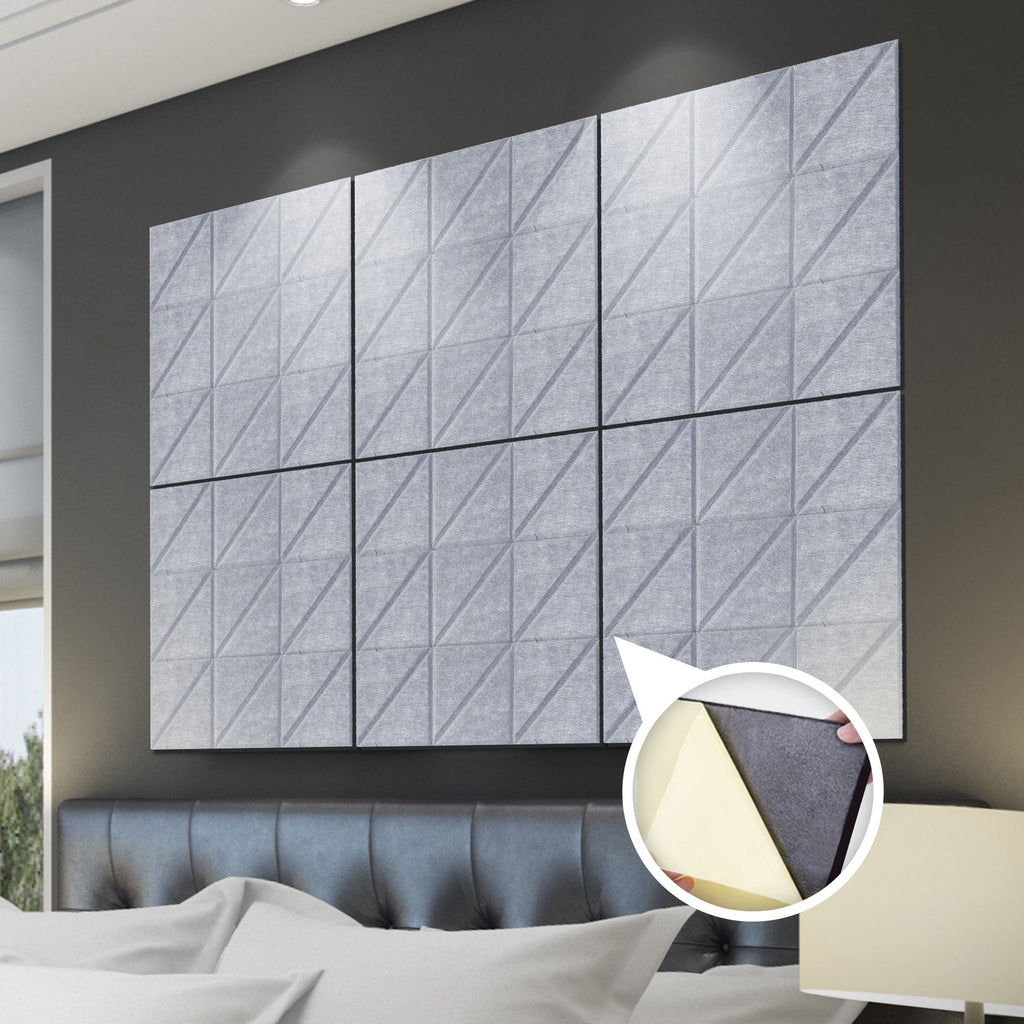 silexofy Parallel 3D Square Polyester Felt Art Adhesive Panels - KK1391