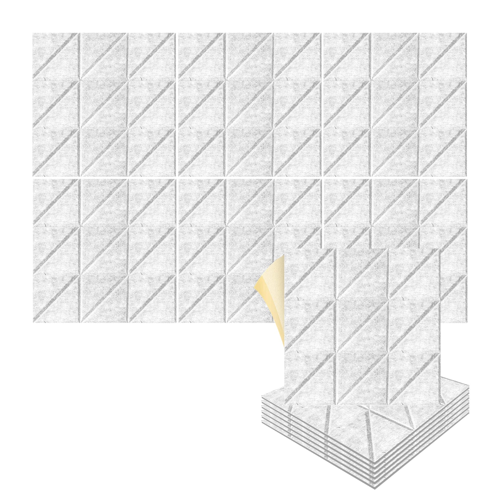 silexofy Parallel 3D Square Polyester Felt Art Adhesive Panels - KK1391