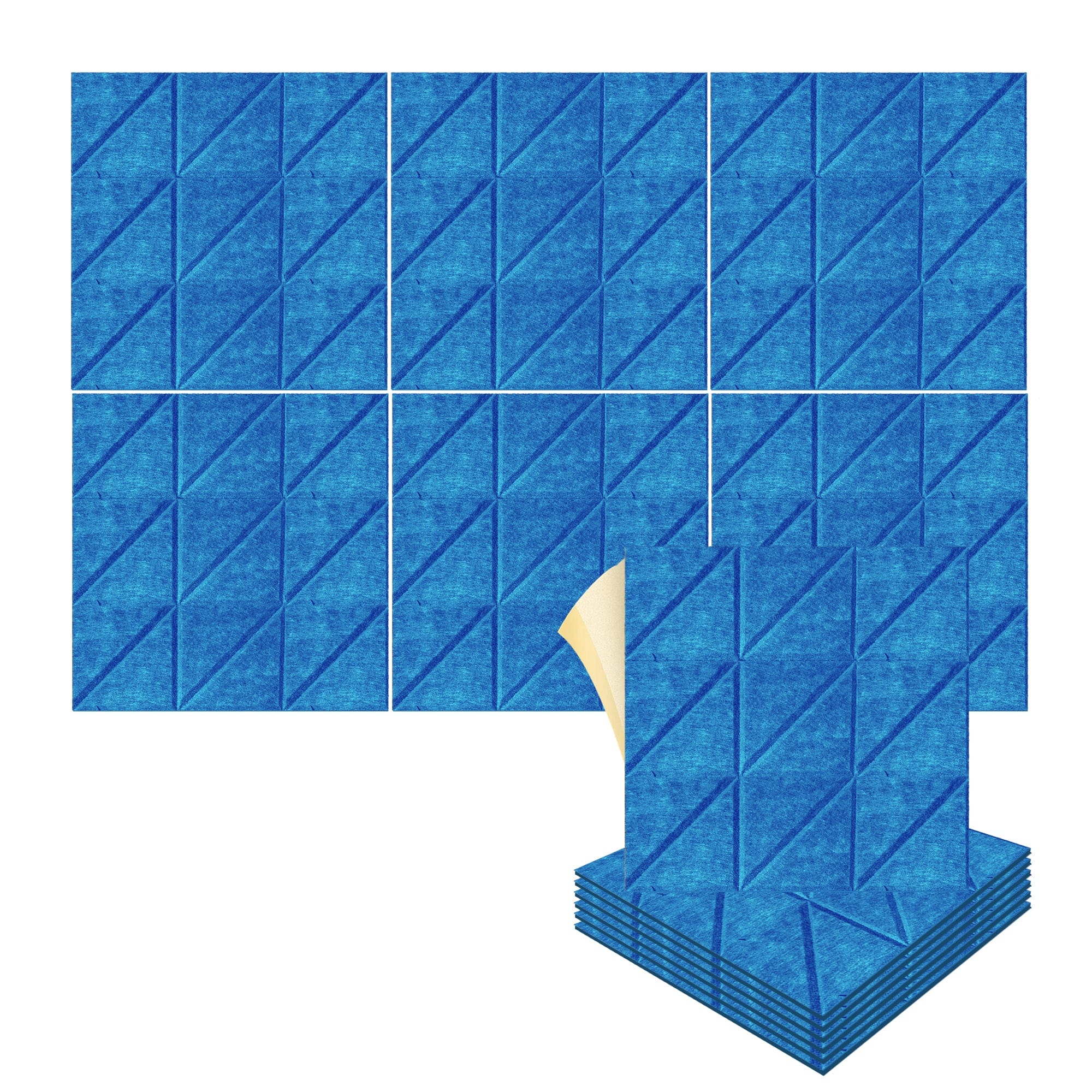 silexofy Parallel 3D Square Polyester Felt Art Adhesive Panels - KK1391