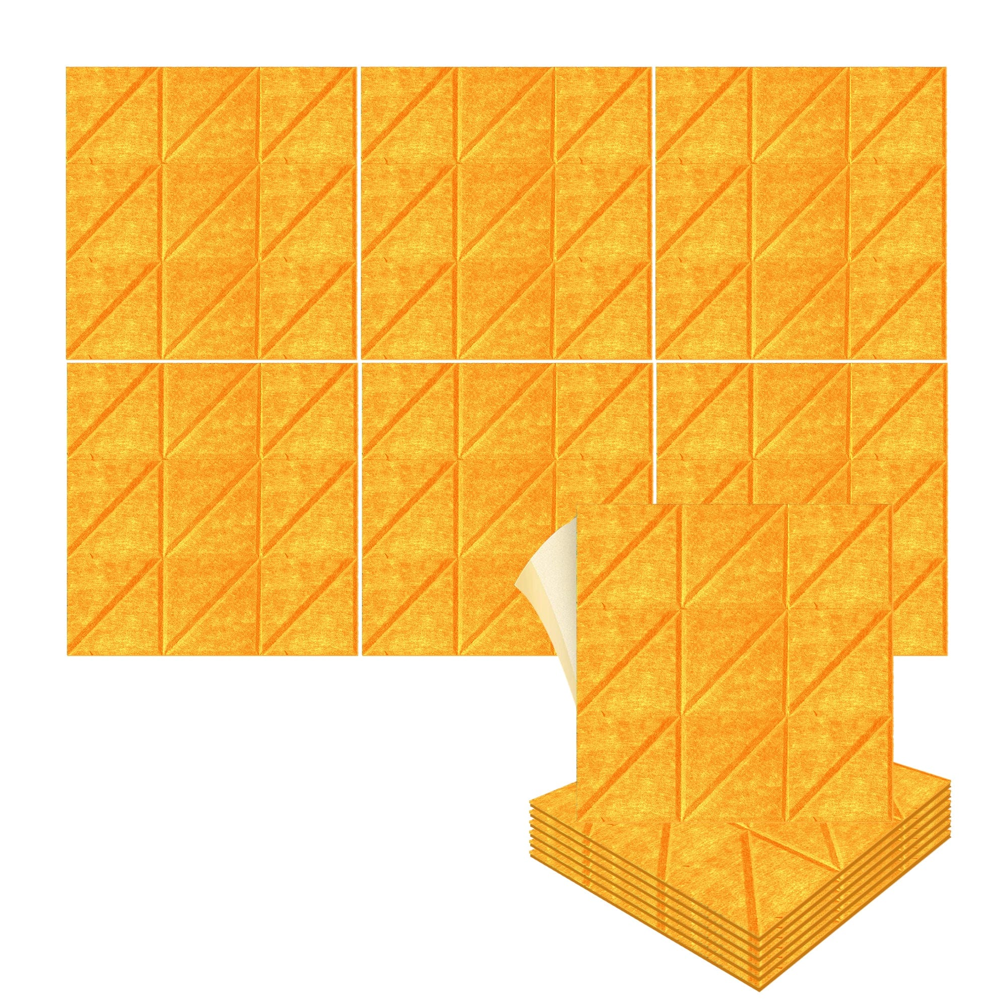 silexofy Parallel 3D Square Polyester Felt Art Adhesive Panels - KK1391