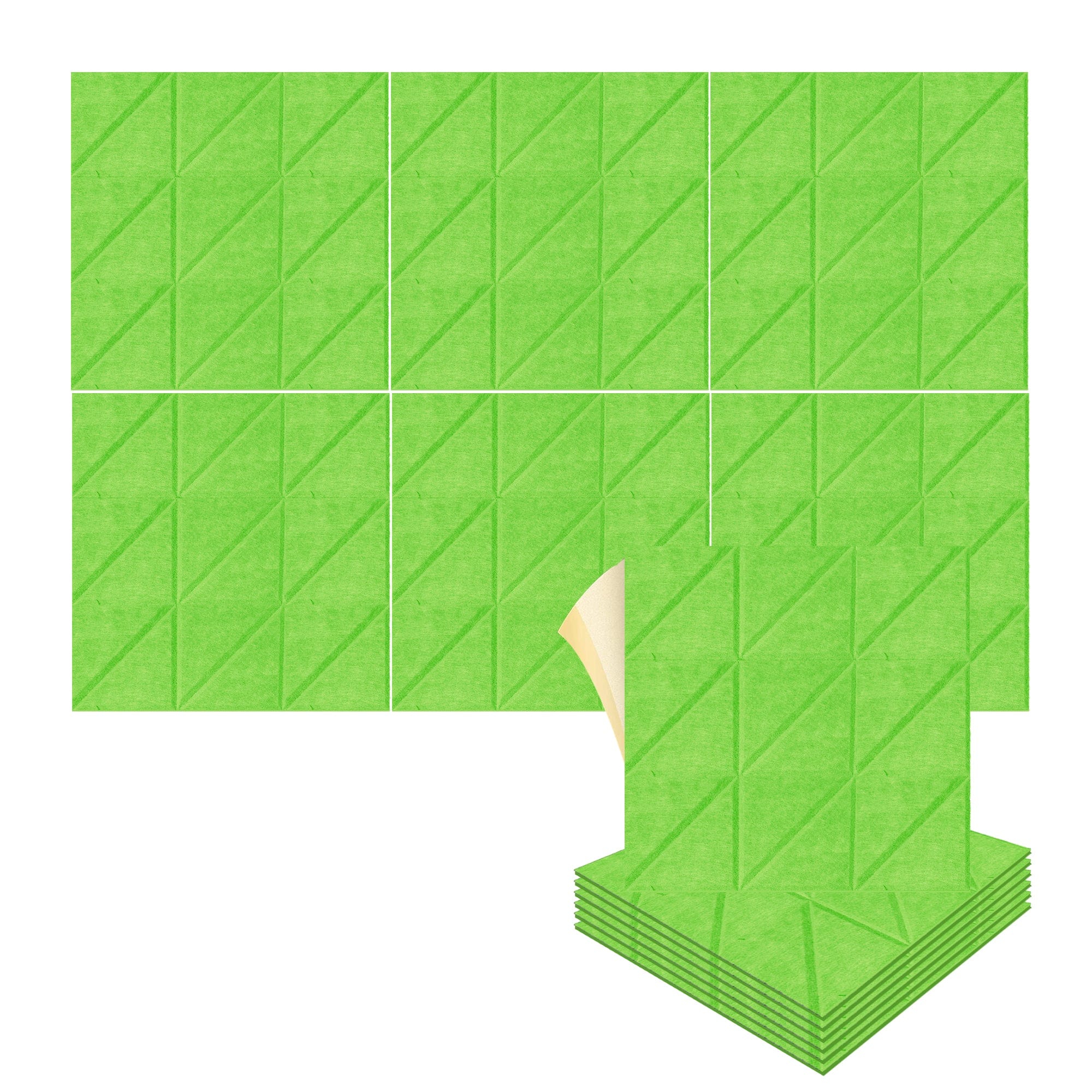 silexofy Parallel 3D Square Polyester Felt Art Adhesive Panels - KK1391