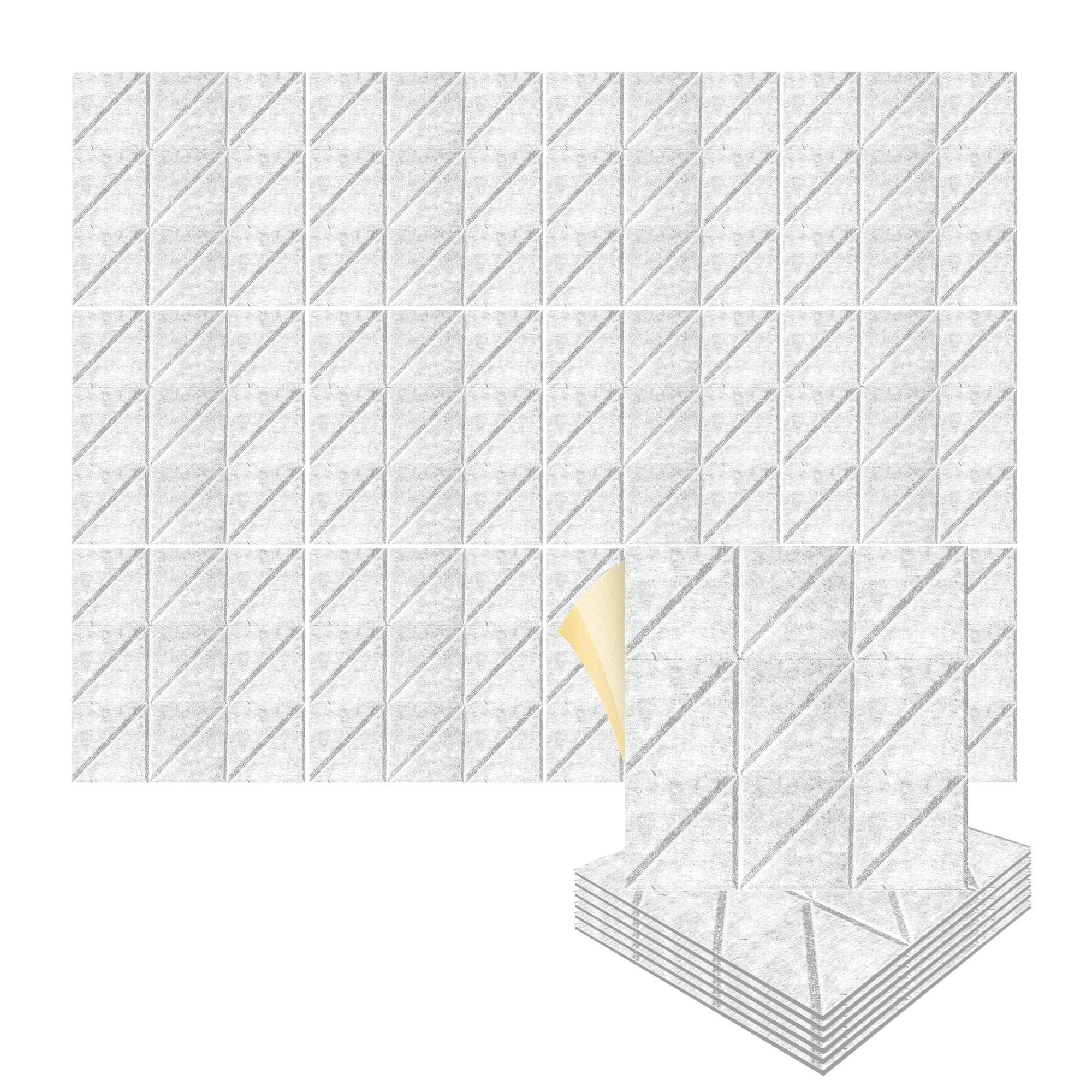 silexofy Parallel 3D Square Polyester Felt Art Adhesive Panels - KK1391