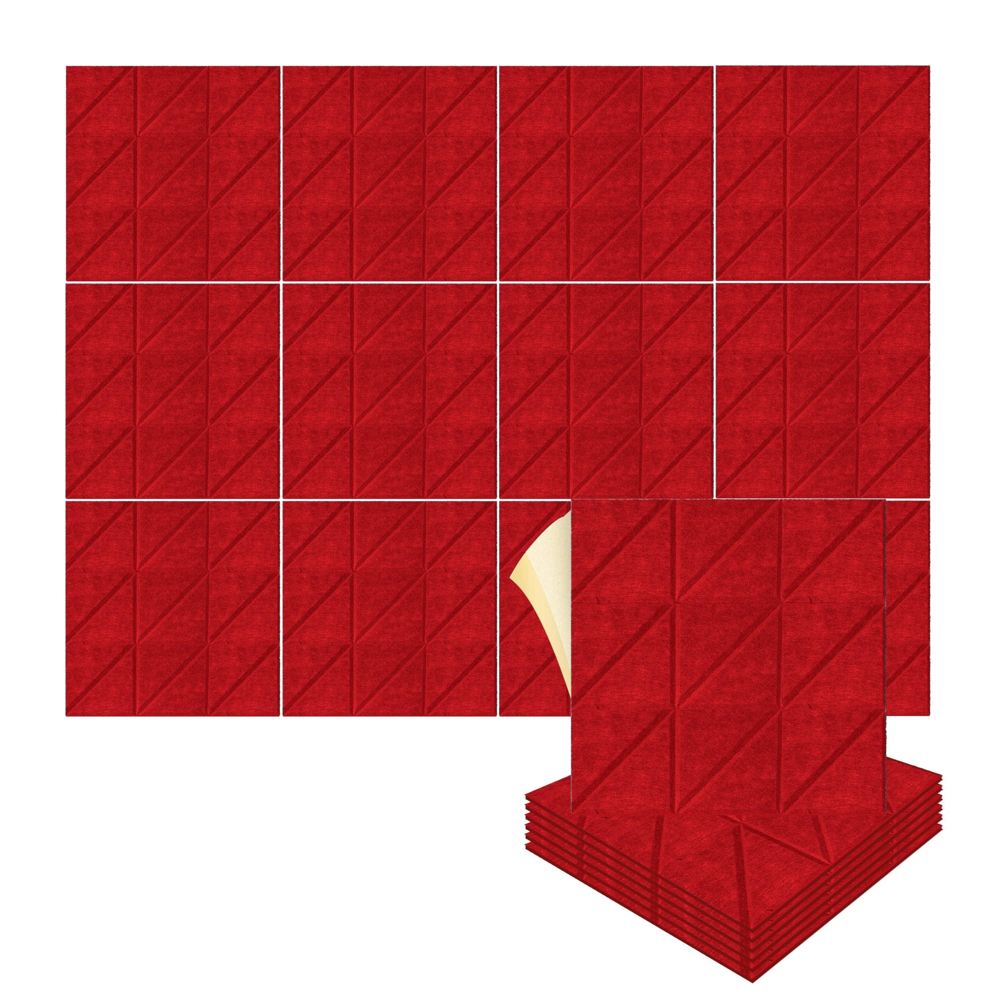 silexofy Parallel 3D Square Polyester Felt Art Adhesive Panels - KK1391