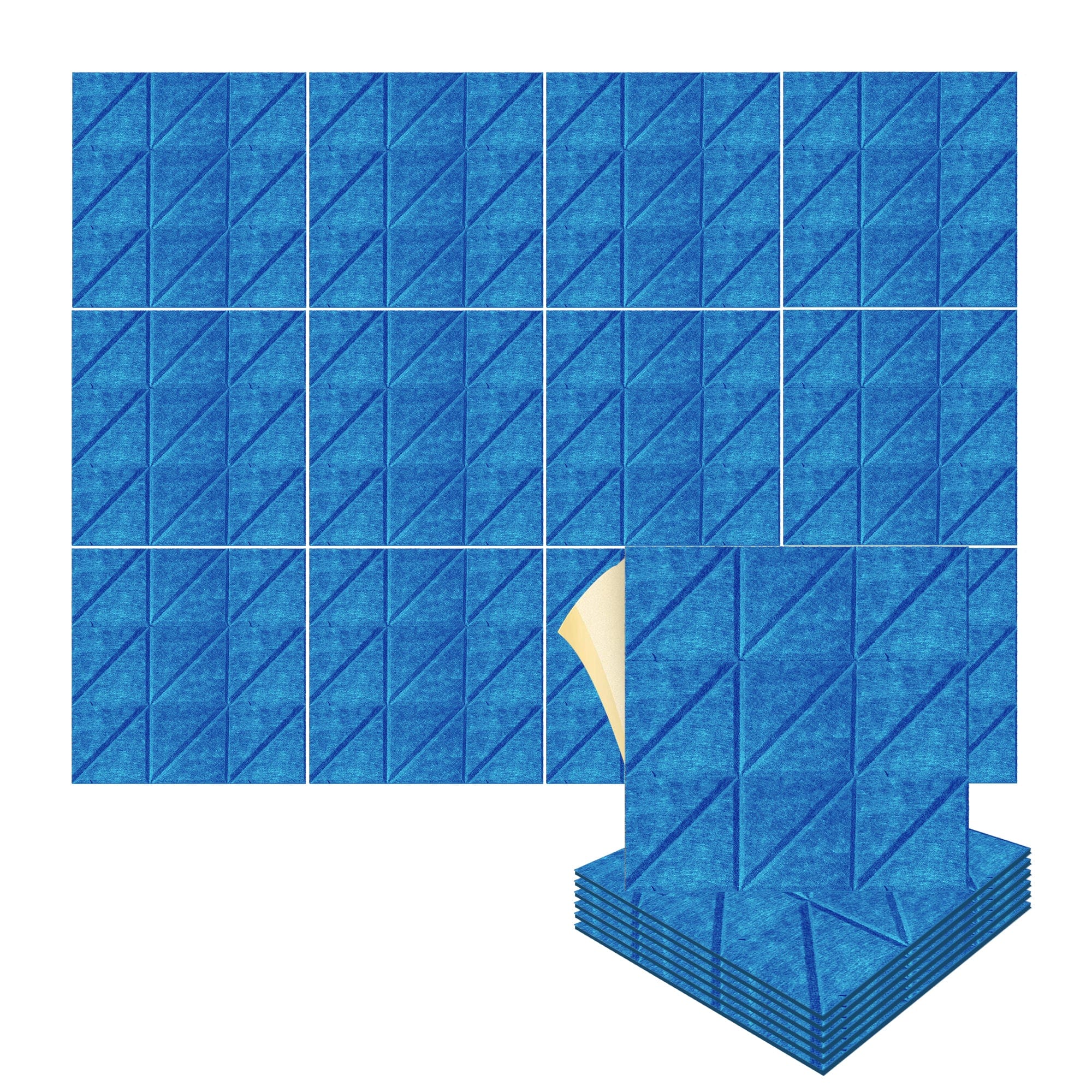 silexofy Parallel 3D Square Polyester Felt Art Adhesive Panels - KK1391