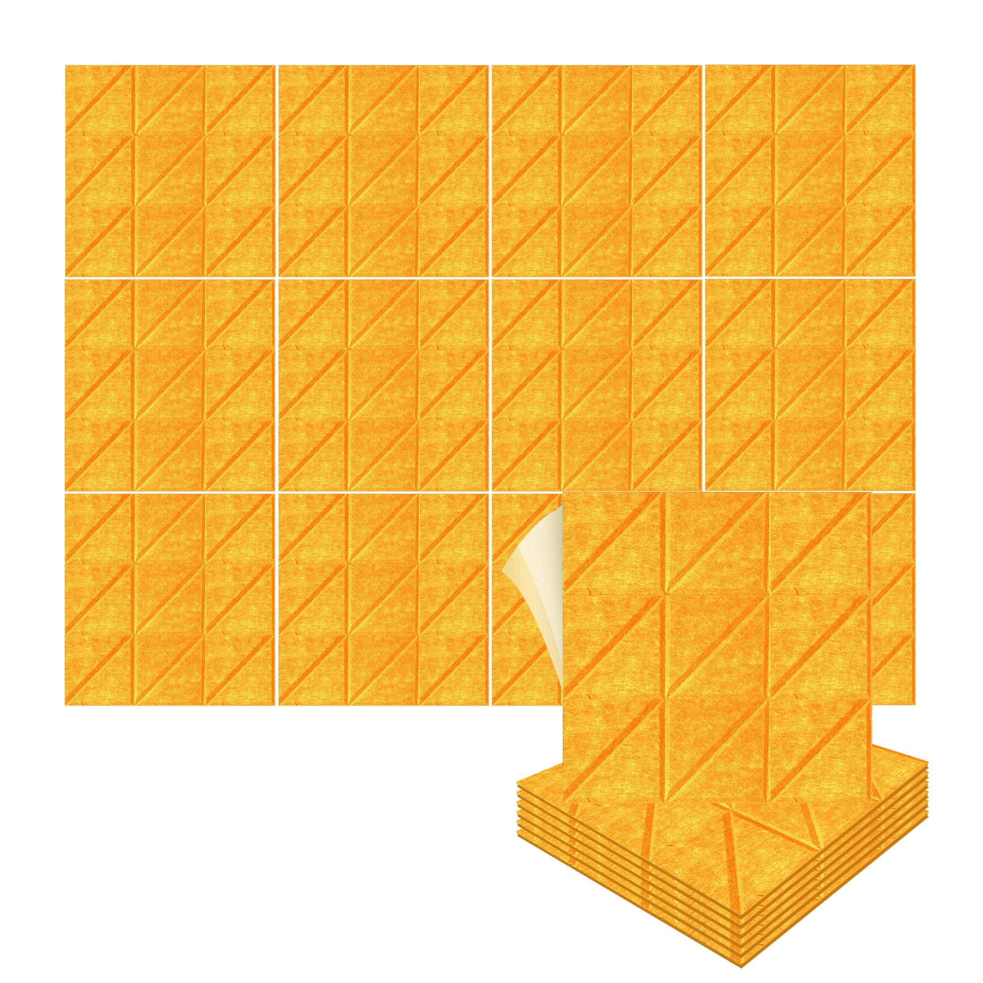 silexofy Parallel 3D Square Polyester Felt Art Adhesive Panels - KK1391