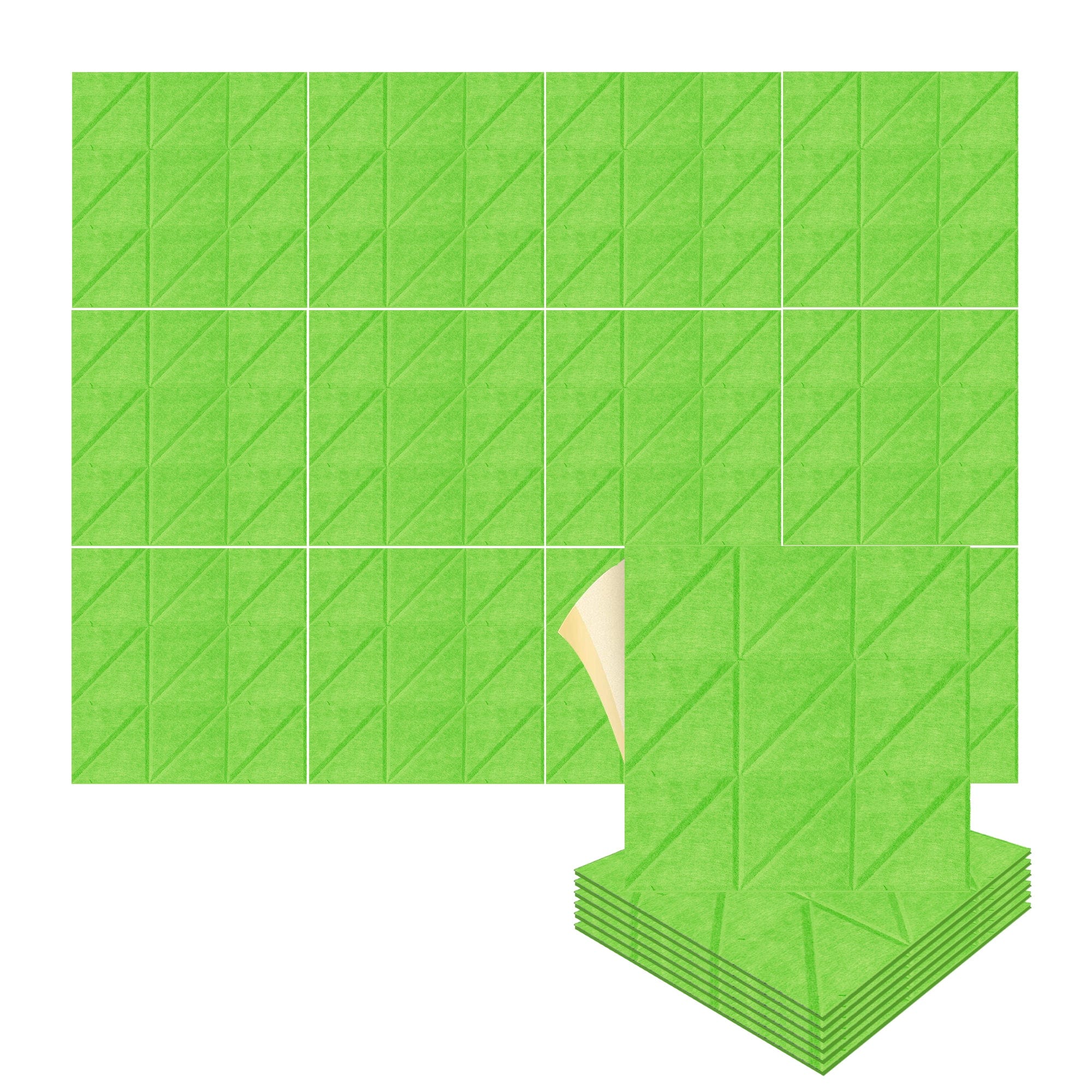 silexofy Parallel 3D Square Polyester Felt Art Adhesive Panels - KK1391