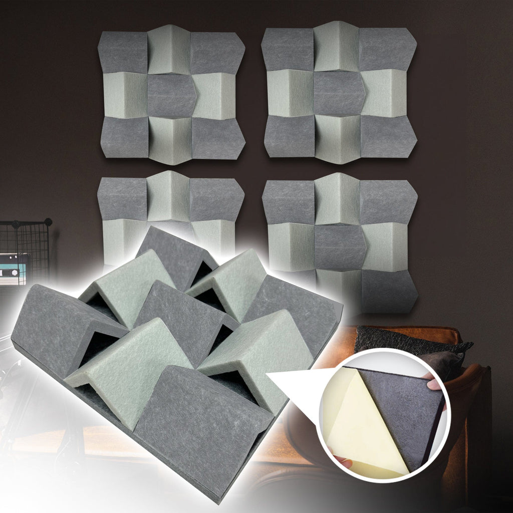 silexofy White and Gray 3D Felt Sound Diffuser - KK1431