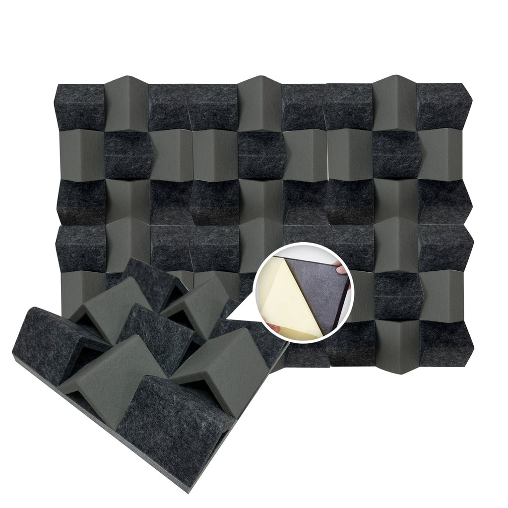 silexofy Black and Gray 3D Felt Sound Diffuser - KK1430