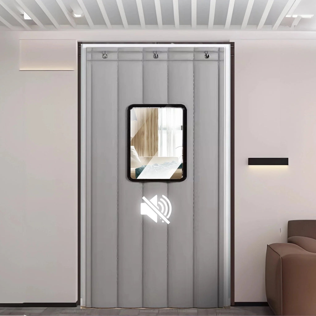 silexofy Door Soundproof Curtain PRO, Thick Thermal Insulation with Window - KK1456