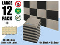 silexofy Flat Bevel Tile Series Acoustic Panel - Black x Gray Bundle - KK1039