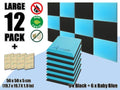 silexofy Flat Bevel Tile Series Acoustic Panel - Baby Blue x Black Bundle - KK1039