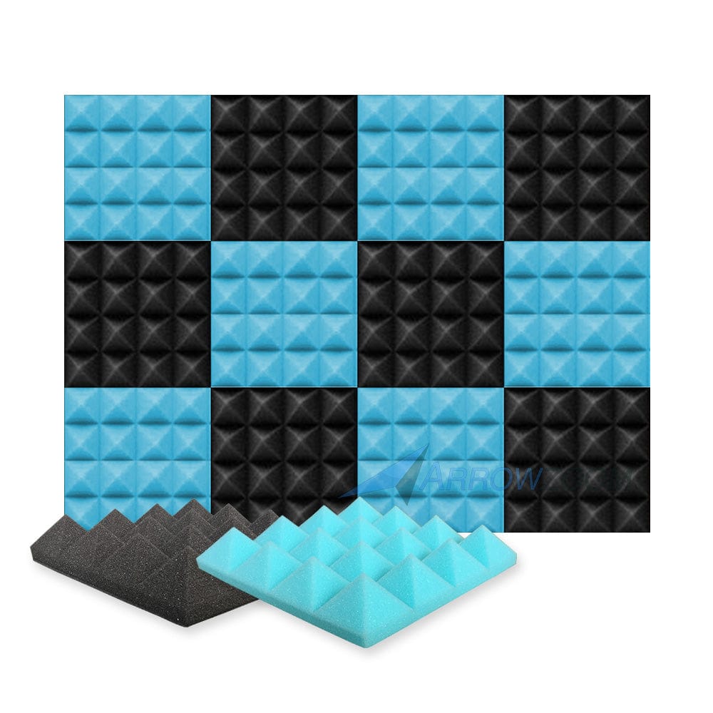 silexofy Pyramid Series Acoustic Foam - Baby Blue x Black Bundle - KK1034