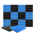 silexofy Pyramid Series Acoustic Foam - Black x Blue Bundle - KK1034