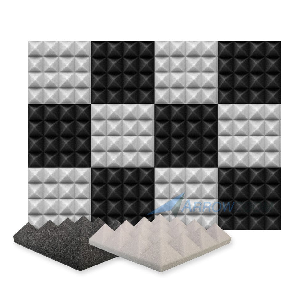 silexofy Pyramid Series Acoustic Foam - Black x Gray Bundle - KK1034