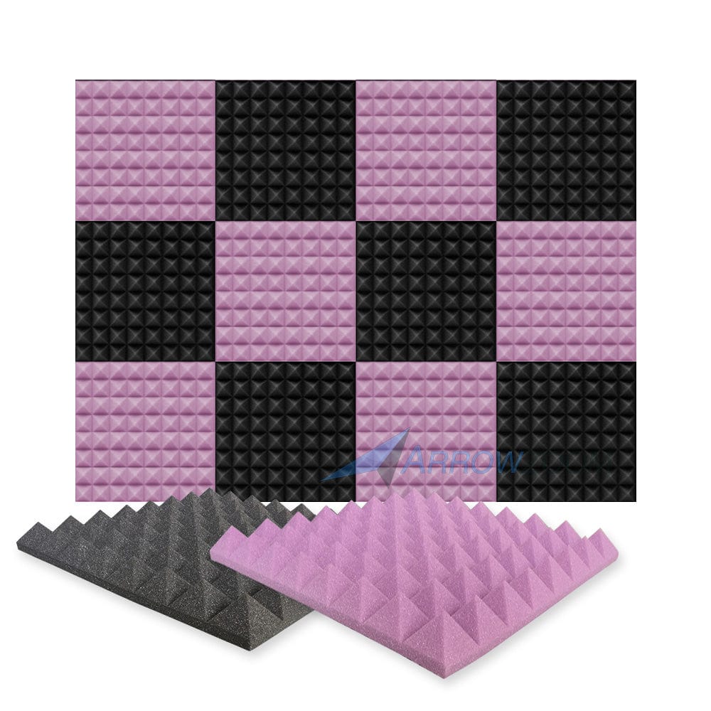 silexofy Pyramid Series Acoustic Foam - Black x Burgundy Bundle - KK1034