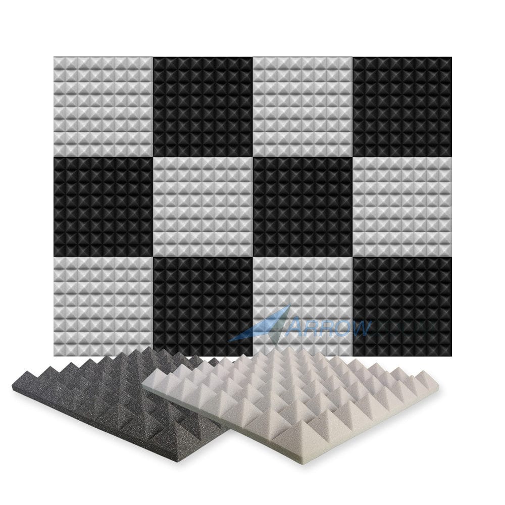 silexofy Pyramid Series Acoustic Foam - Black x Gray Bundle - KK1034