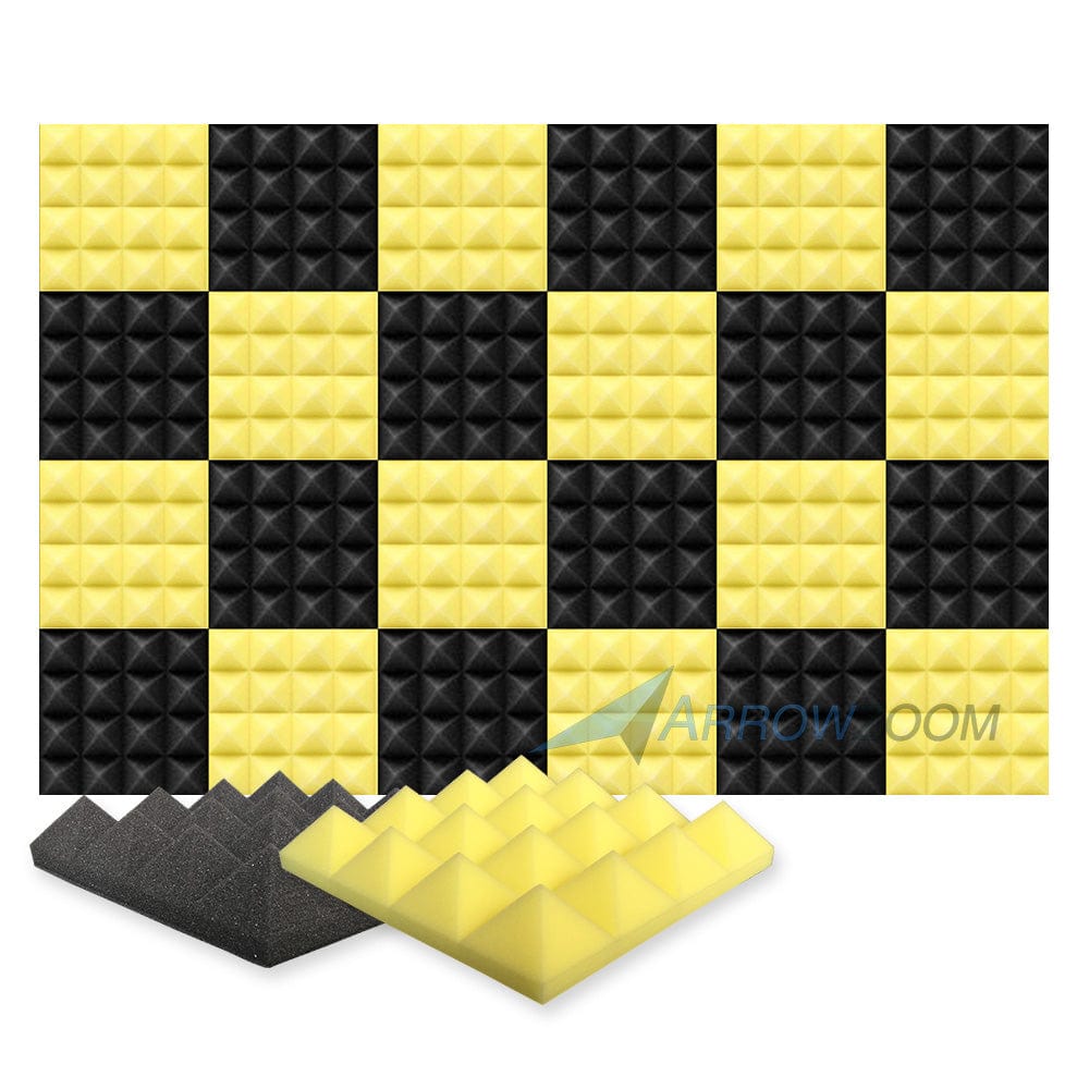 silexofy Pyramid Series Acoustic Foam - Black x Yellow Bundle - KK1034
