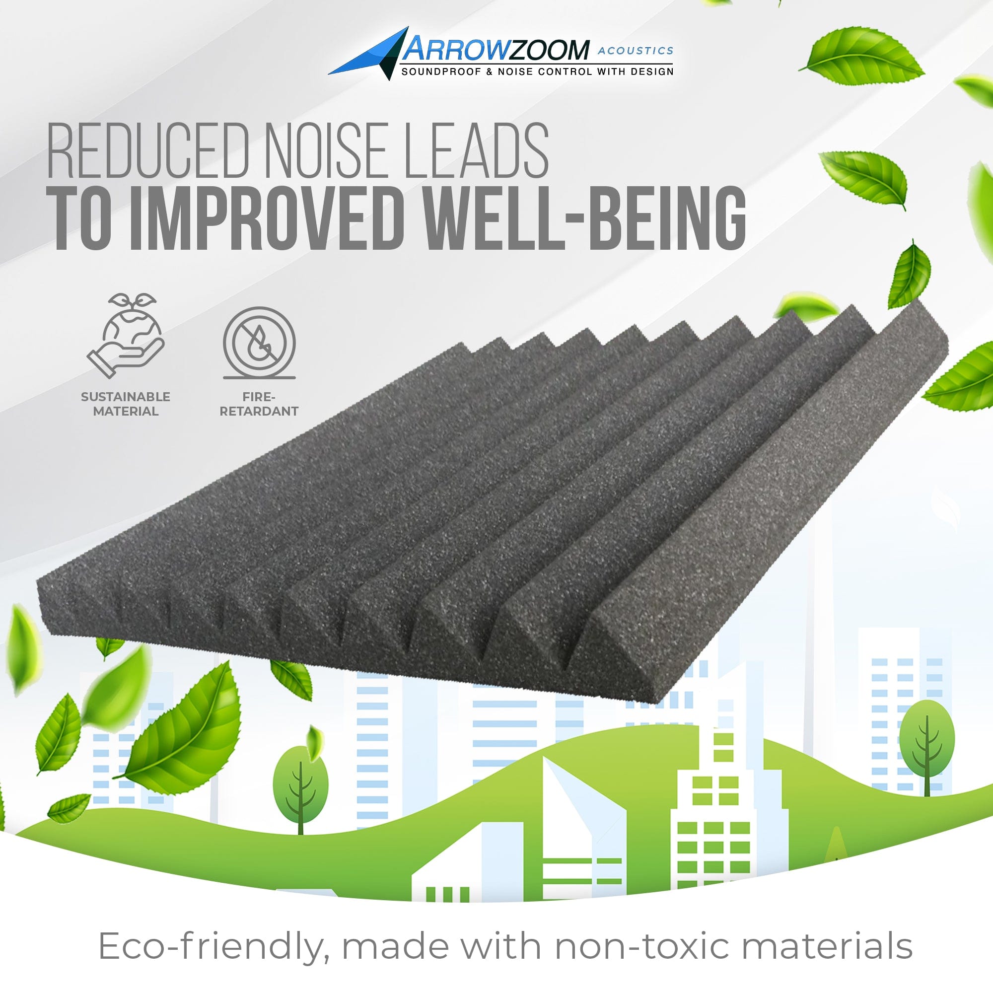 silexofy Acoustic Wedge Tiles Foam - Solid Colors - KK1134
