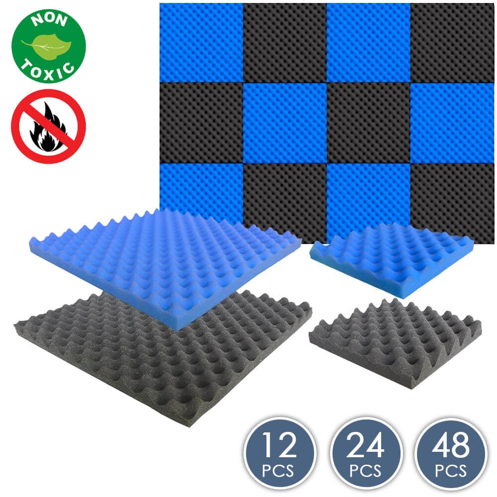 silexofy Eggcrate Convoluted Acoustic Foam - Series Black x Blue Bundle - KK1052