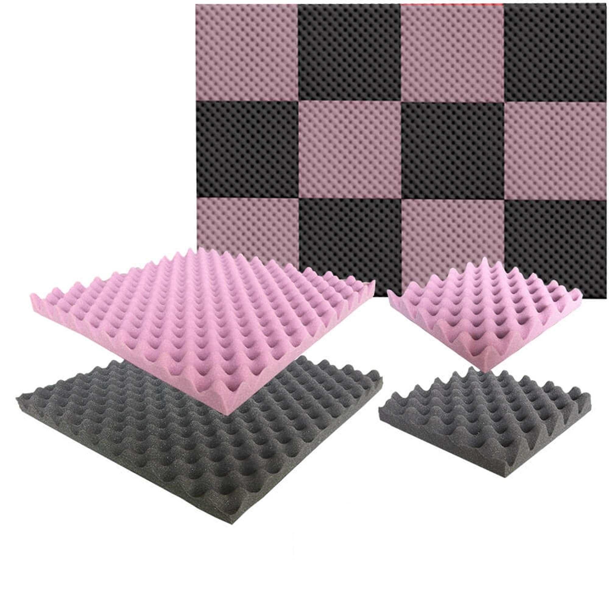 silexofy Eggcrate Convoluted Series Acoustic Foam - Black x Burgundy Bundle - KK1052