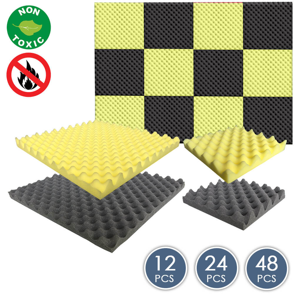 silexofy Eggcrate Convoluted Series Acoustic Foam - Black x Yellow Bundle - KK1052