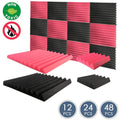 silexofy Wedge Tiles Series Acoustic Foam - Black x Red Bundle - KK1134